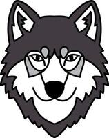 isolate illustration of a wolf icon vector