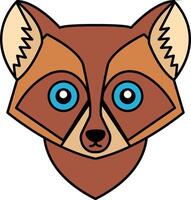 isolate raccoon icon vector