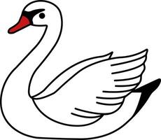 isolate swan icon vector