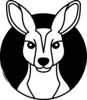 isolate black and white kangaroo icon vector
