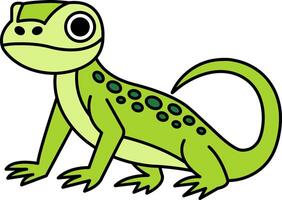 isolate illustration of a green lizard vector
