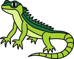 isolate illustration of a green lizard icon vector