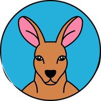 isolate illustration of kangaroo icon vector