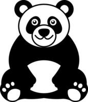 isolate illustration of panda icon vector