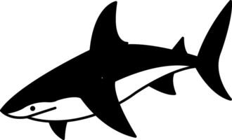 isolate black and white illustration shark icon vector