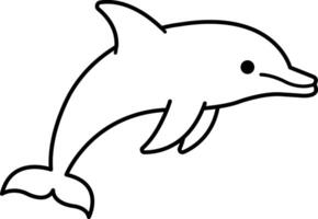isolate black and white dolphin icon vector