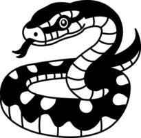 isolate black and white snake illustration icon vector