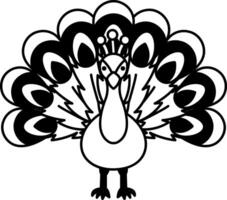 isolate illustration icon of peacock vector