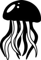 isolate black and white icon of Jellyfish vector