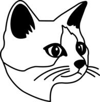 isolate black and white cat icon vector