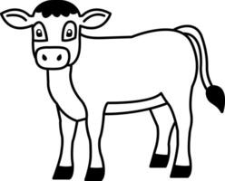 isolate black and white cow icon vector