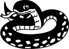 isolate black and white snake icon vector