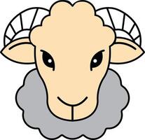 isolate illustration of ram animal vector
