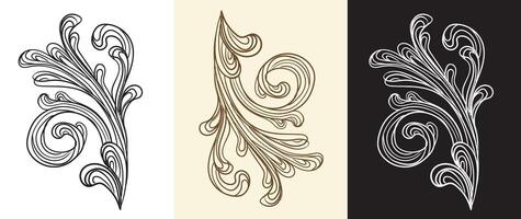 Set of scroll hand drawing design elements illustration vector
