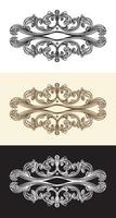 Baroque design elements set of illustration vector