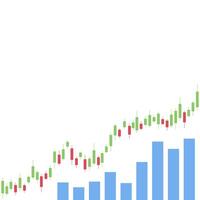 a chart of the stock market with a bar chart vector