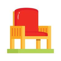 A 2d style icon of modern chair with arms vector