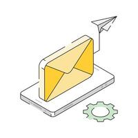 Have a look at this isometric icon of send email vector