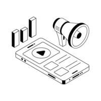 Get a glimpse of this isometric icon of ad. vector