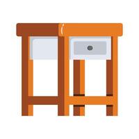 A decorative 2d style icon of sideboard table set vector