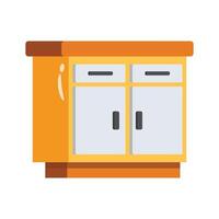 A sleek 2d icon of counter cabinet unit vector