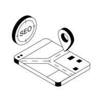 A captivating isometric icon of precise seo location tracking. vector