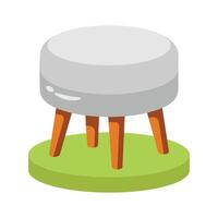 A clean 2d icon of modern stool seating vector