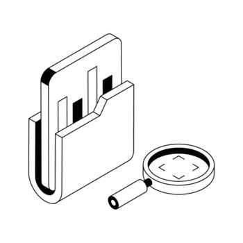 Check out this isometric icon of a digital data folder. vector