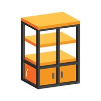 A 2d style icon of shelves cabinet organizer vector