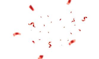 Red confetti falling on a white background vector