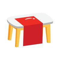 A clean 2d style icon of coffee table decor vector