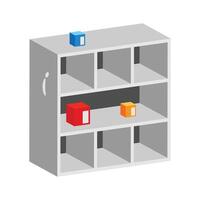 A clean 2d icon of storage shelves wall unit vector