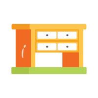 A minimal 2d icon of office desk workspace vector