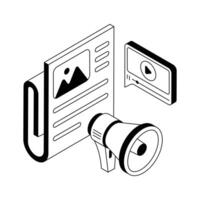 Trendy isometric icon showing targeted advertising. vector