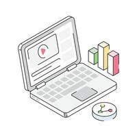 Get a glimpse of this isometric icon of analytics vector