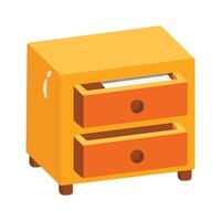 A 2d style icon of wooden style bedside table vector