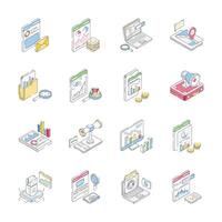 SEO icons for digital marketing strategies vector