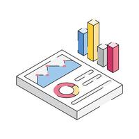 A captivating isometric icon of a digital data report vector