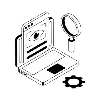 A visually appealing isometric icon of web monitoring dashboard. vector