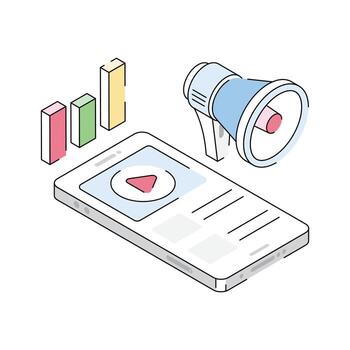 Get a glimpse of this isometric icon of ad vector