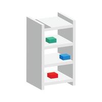 A 2d style icon of shelves with partitions vector