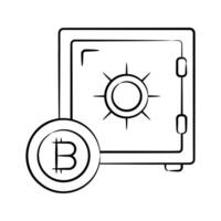 Get a glimpse of our bitcoin vault hand drawn icon vector