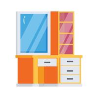 A modern 2d icon of room vanity counter vector