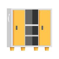 A clean 2d icon of open cupboard unit vector