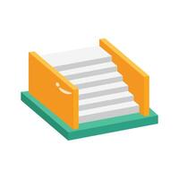 A trendy 2d style icon of staircase with railing vector