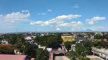 Aceh, Indonesia A high-angle, full shot of a town from PLTD Apung, Aceh, Indonesia photo