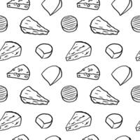 Cheese seamless pattern illustration. Cheesy repeating background. Milky Cheeses food rapport, dairy products, pressed curds. Design for wrapping, paper, label, packing vector