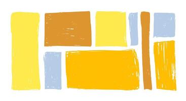 Hand drawn yellow textured paint quote frame collection. Empty colorful speech bubble set. Design scribble shape text boxes. Forms, borders, colored abstract illustration on isolated background vector
