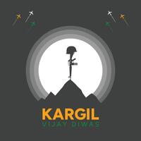 26 july Kargil Vijay Diwas in Black Background vector