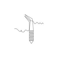 one line art Cotton Pliers illustration. line art, one continuous line, simple, hand drawn and sketch style. for icons, symbols, signs or logos vector